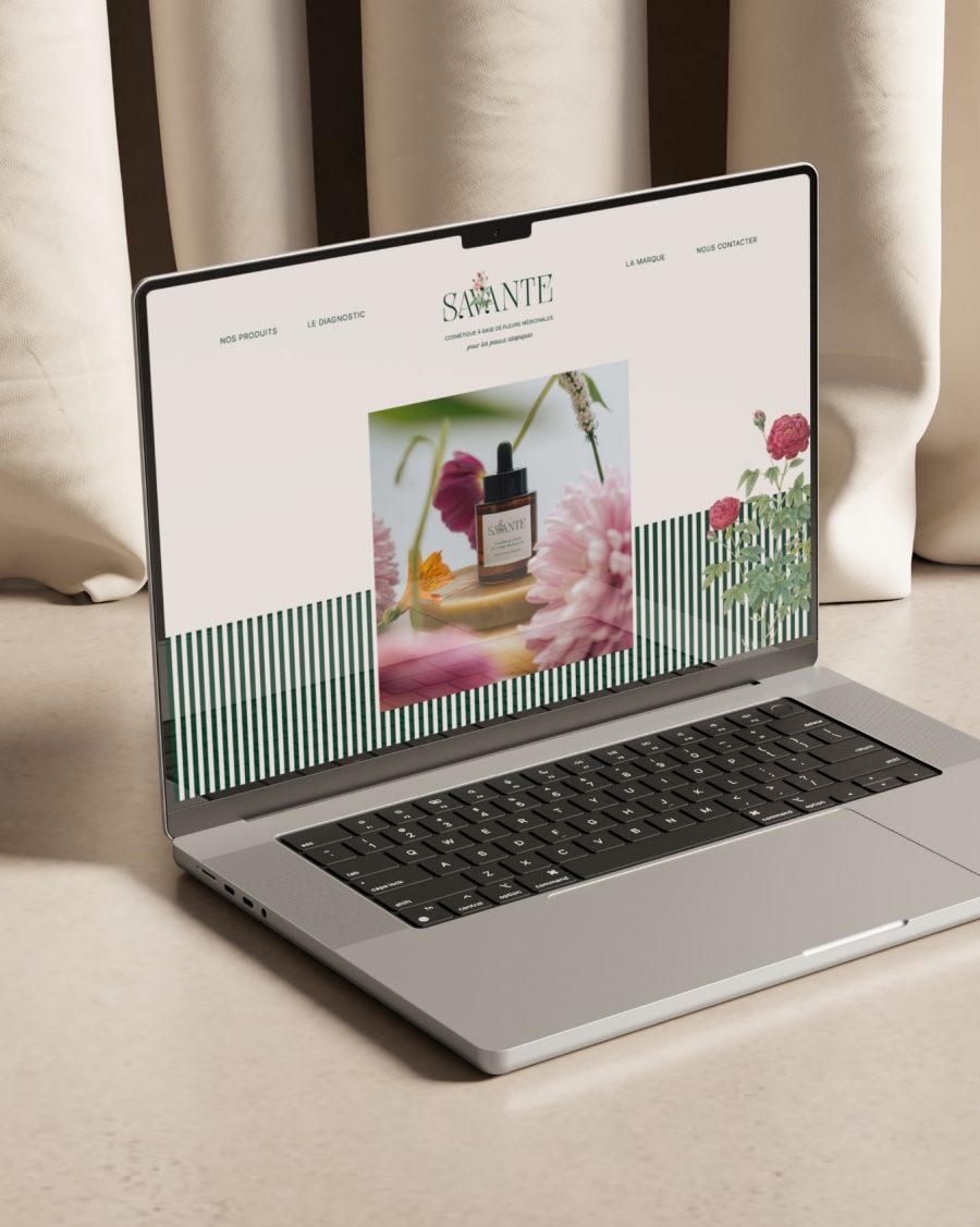 Identité visuelle marque de cosmétique naturel Savante