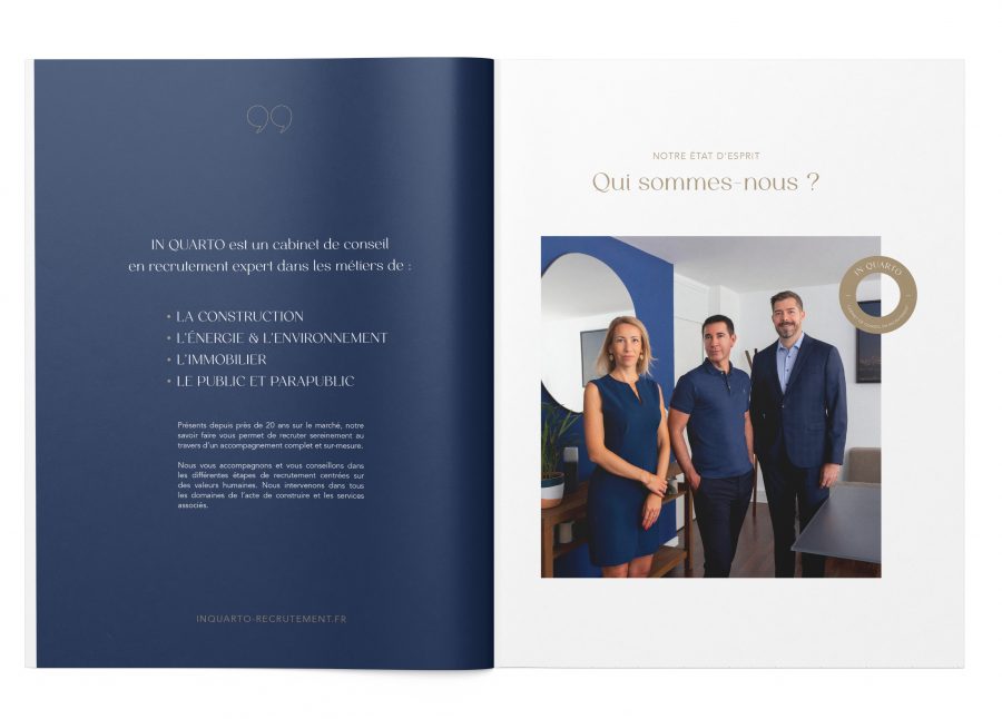 identité visuelle et site internet cabinet de recrutement In Quarto