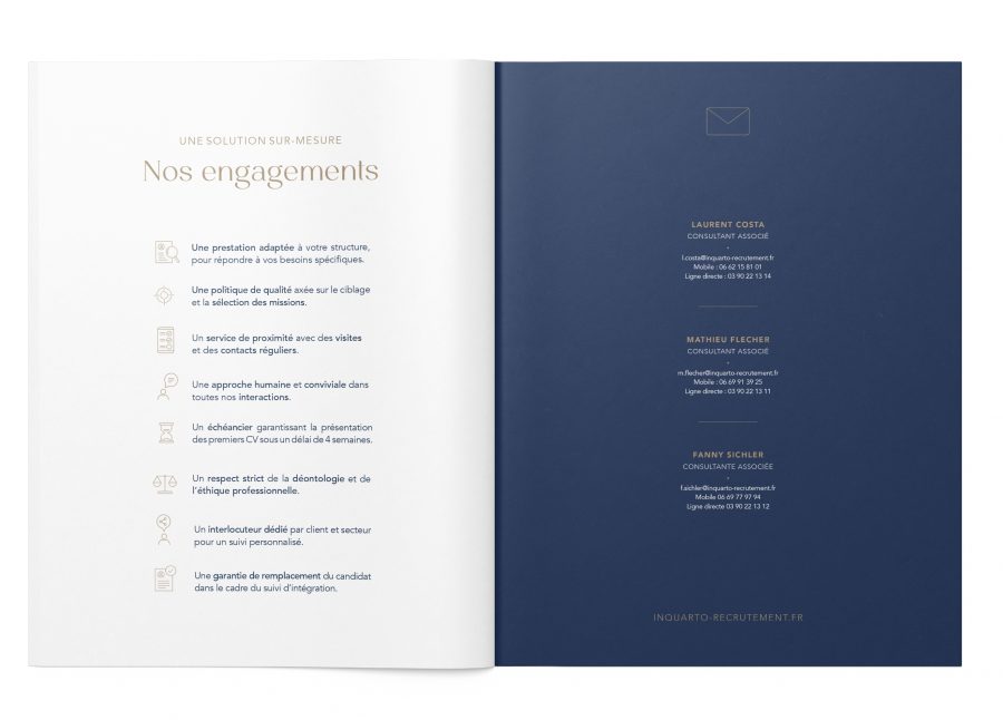 identité visuelle et site internet cabinet de recrutement In Quarto